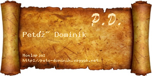 Pető Dominik névjegykártya